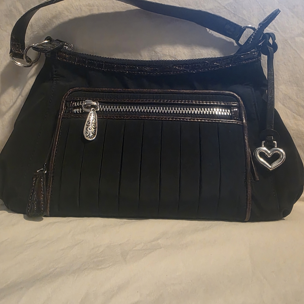 Brighton Black Shoulder Bag with Silver Details